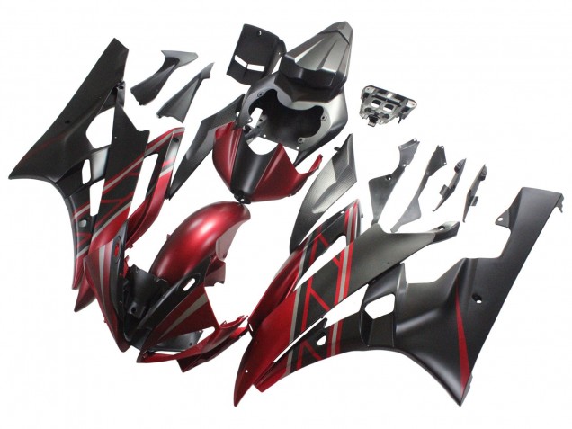 Carena Moto Yamaha YZF 600 R6 2006-2007 - Rosso Nero Opaco
