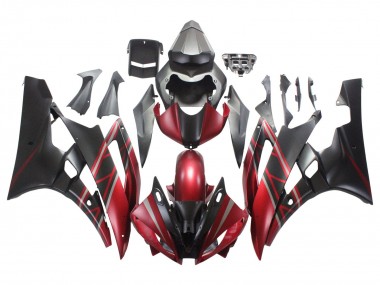 Carena Moto Yamaha YZF 600 R6 2006-2007 - Rosso Nero Opaco