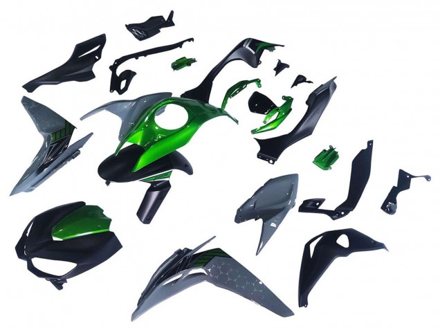 Carena Moto Kawasaki Z1000 2014-2019 - Nero Verde Grigio