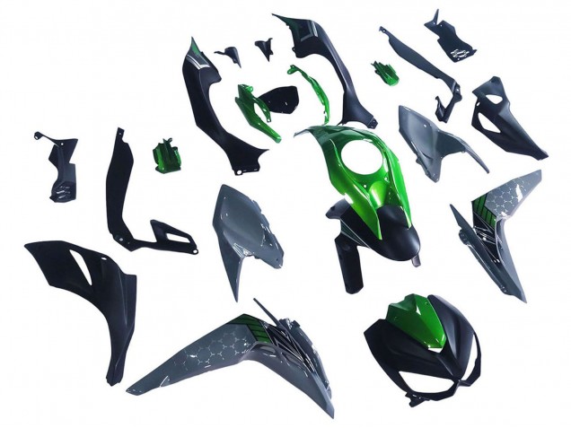 Carena Moto Kawasaki Z1000 2014-2019 - Nero Verde Grigio