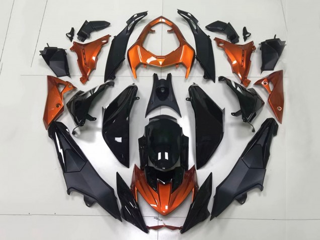 Carena Moto Kawasaki Z1000 2014-2019 - Arancia Nero Lucido Nero Opaco