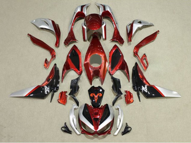 Carena Moto Kawasaki Z1000 2014-2019 - Rosso Argento Nero