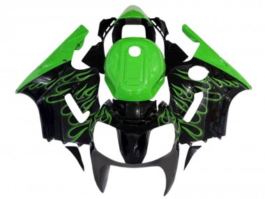 Carene Moto Kawasaki ZX12R  2000-2001 - Nero Lucido Verde Fiamma