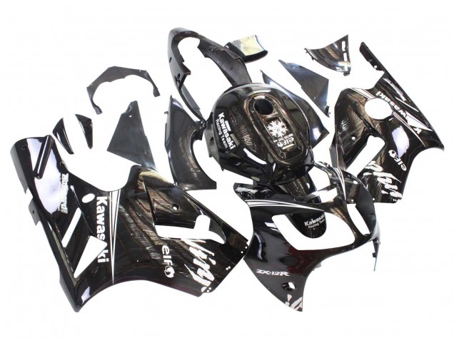 Carena Moto Kawasaki ZX12R 2000-2001 - Nero Lucido Bianco Elf Nevicare