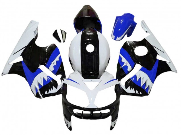 Carena Moto Kawasaki ZX12R 2002-2006 - Bianco Blu Nero Squalo