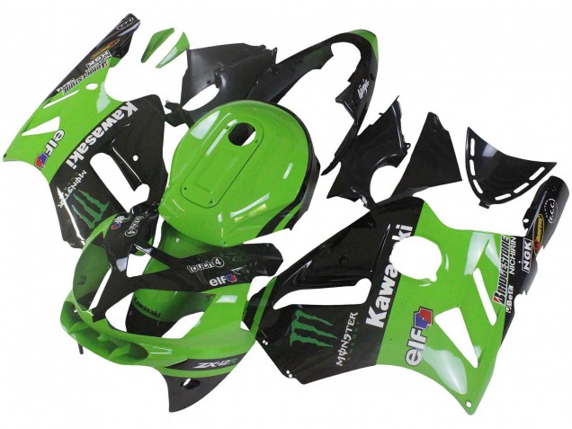Carena Moto Kawasaki ZX12R 2002-2006 - Verde Nero Lucido Elf Touch4 Mostro