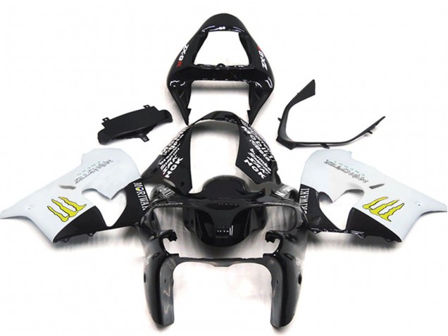 Carena Moto Kawasaki ZX9R 2002-2003 - Bianco Nero Lucido Giallo Mostro