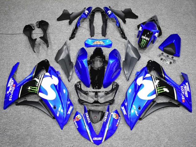 Carena Moto Yamaha YZF R3 2015-2018 - Blu Nero Verde Mostro