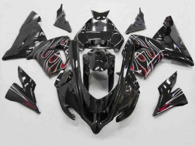 Carena Moto Kawasaki ZX10R 2004-2005 - Nero Rosso Bianco Fiamma