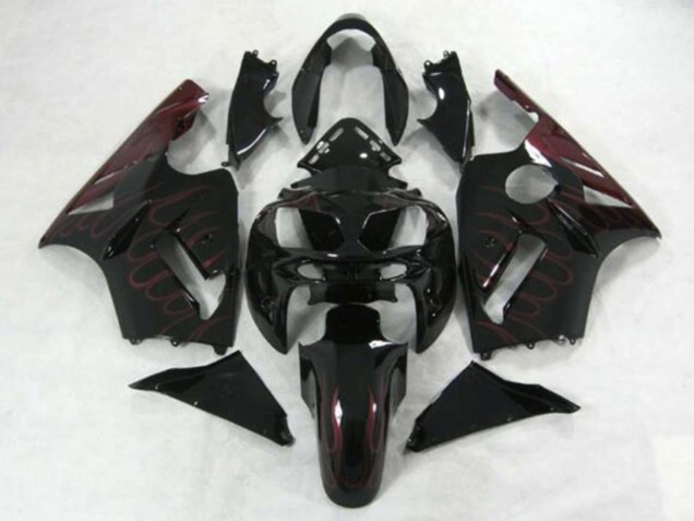 Carena Moto Kawasaki ZX12R 2002-2006 - Nero Lucido Borgogna Fiamma