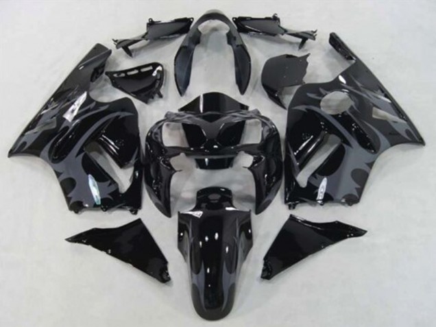 Carena Moto Kawasaki ZX12R 2002-2006 - Nero Lucido Grigio Tribal