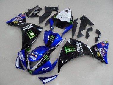 Carene Moto Yamaha YZF R1 2012-2014 - Bianco Blu Nero Lucido Verde Graves Yamalube Mostro