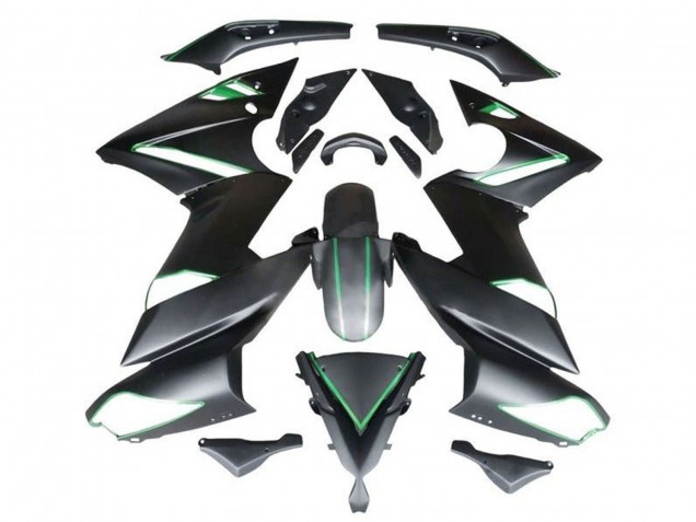 Carena Moto Kawasaki Ninja 650 EX650 2009-2011 - Nero Opaco Verde Banda