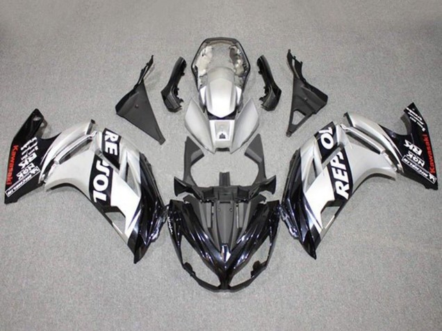 Carena Moto Kawasaki Ninja 650 EX650 2012-2016 - Argento Nero Repsol