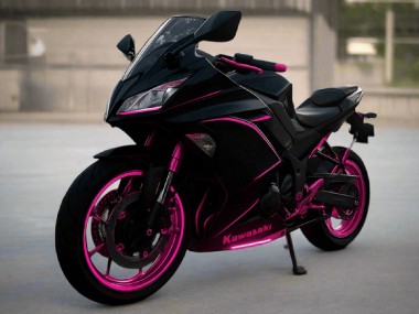 Carena Moto Kawasaki Ninja 650 EX650 2017-2019 - Nero Lucido Rosa Banda