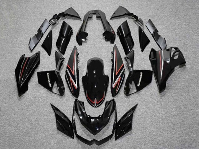 Carena Moto Kawasaki Z1000 2010-2013 - Nero Lucido Rosso Banda