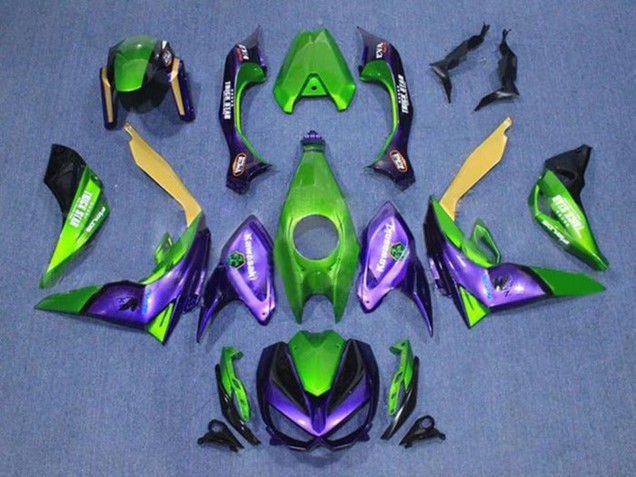 Carena Moto Kawasaki Z1000 2014-2019 - Verde Giallo Viola Nero