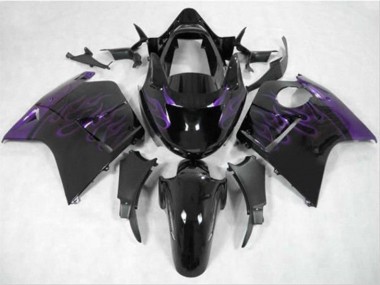 Carena Moto Honda CBR1100XX Blackbird 1996-2007 - Nero Lucido Viola Fiamma