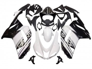 Carena Moto Kawasaki ZX6R 2007-2008 - Bianco Nero Argento Banda