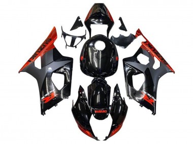 Carena Moto Suzuki GSXR 1000 2003-2004 - Nero Lucido Nero Opaco Arancia