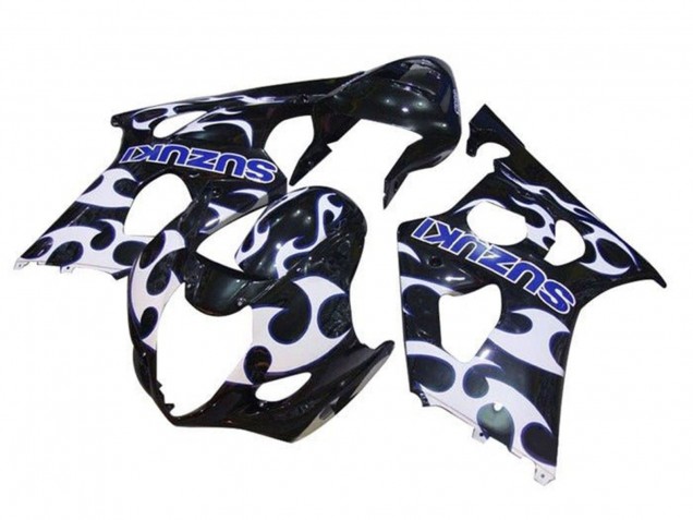Carena Moto Suzuki GSXR 1000 2003-2004 - Nero Bianco Blu Tribal