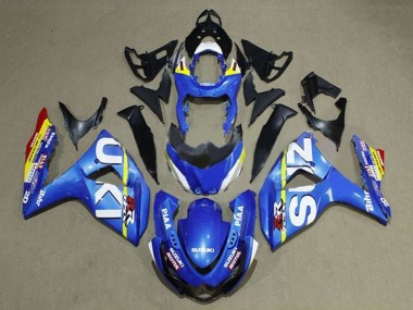 Carena Moto Suzuki GSXR 1000 2009-2016 - Blu Bianco Giallo Banda