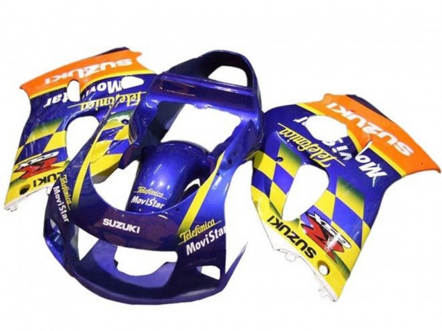 Carena Moto Suzuki GSXR 600 / GSXR 750 1996-2000 - Blu Arancia Giallo Telefumica MoviStar