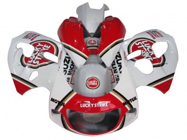 Carena Moto Suzuki GSXR 600 / GSXR 750 1996-2000 - Bianco Rosso Lucky Strike