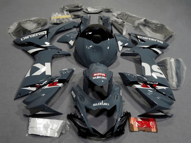 Carena Moto Suzuki GSXR 600 / GSXR 750 2011-2024 - Grigio Nardo Scuro Bianco Nero Rosso Motul