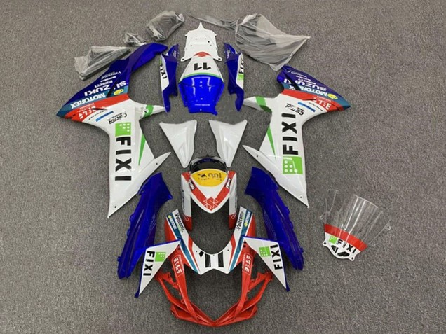 Carena Moto Suzuki GSXR 600 / GSXR 750 2011-2024 - Bianco Blu Giallo Rosso Verde Fixi 11