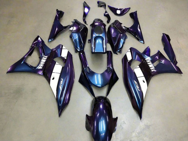 Carena Moto Yamaha YZF R7 2021-2024 - Camaleonte Blu Viola Bianco
