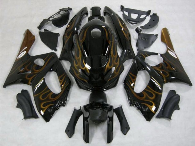 Carena Moto Yamaha YZF600R Thundercat 1996-2007 - Nero Oro Scuro Fiamma