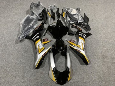 Carena Moto Yamaha YZF 1000 R1 2015-2019 - Argento Giallo Nero Lucido