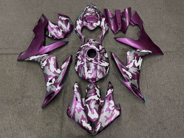 Carena Moto Yamaha YZF 1000 R1 2004-2006 - Viola Chiaro Bianco Grigio Camouflage