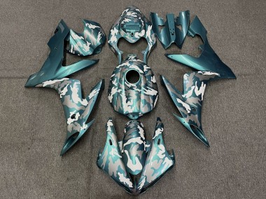Carena Moto Yamaha YZF 1000 R1 2004-2006 - Verde Acqua Bianco Grigio Camouflage