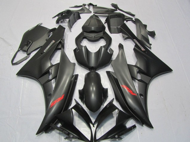 Carena Moto Yamaha YZF R6 2006-2007 - Nero Opaco Rosso Decals