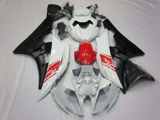 Carena Moto Yamaha YZF R6 2006-2007 - Bianco Rosso Nero Opaco