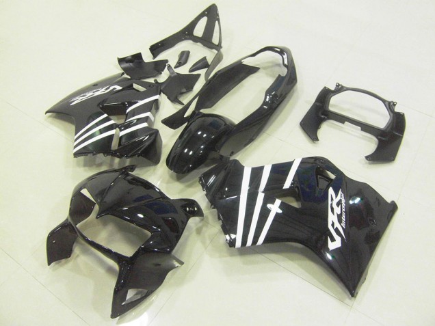 Carene Moto Honda VFR 800 1998-2001 - Nero Lucido Bianco Banda