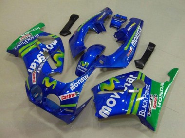 Carene Moto Honda CBR250RR MC19 1988-1989 - Blu Verde Bianco MoviStar Rosso Castrol