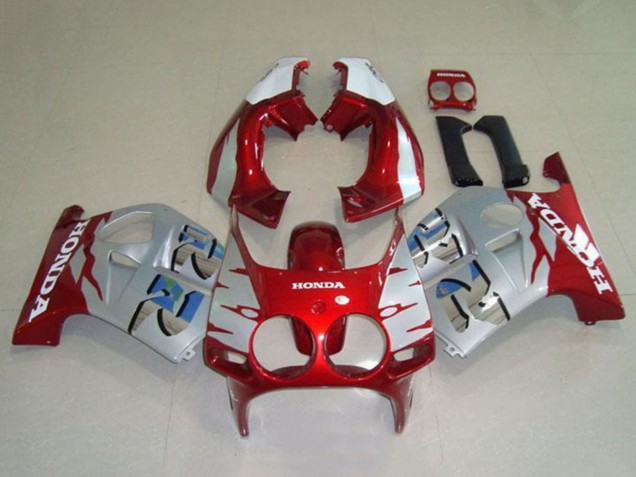 Carene Moto Honda CBR250RR MC19 1988-1989 - Argento Bianco Rosso