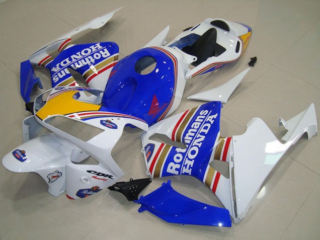Carene Moto Honda CBR600RR 2003-2004 - Bianco Blu Giallo Rothmans