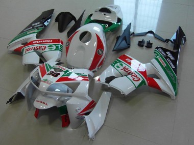 Carene Moto Honda CBR600RR 2005-2006 - Bianco Rosso Verde Castrol 38