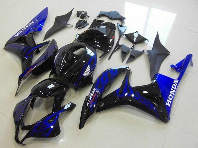 Carene Moto Honda CBR600RR 2007-2008 - Nero Lucido Blu Fiamma