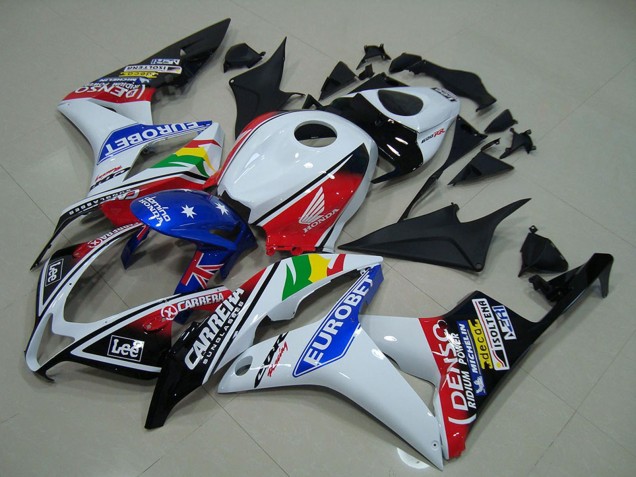 Carene Moto Honda CBR600RR 2007-2008 - Bianco Rosso Blu Nero Lucido EuroBet