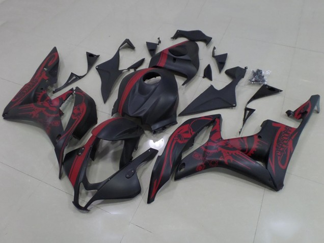 Carene Moto Honda CBR600RR 2007-2008 - Nero Opaco Rosso Cranio Banda