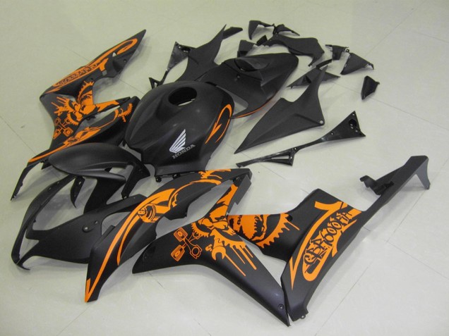 Carene Moto Honda CBR600RR 2007-2008 - Nero Opaco Arancia Cranio