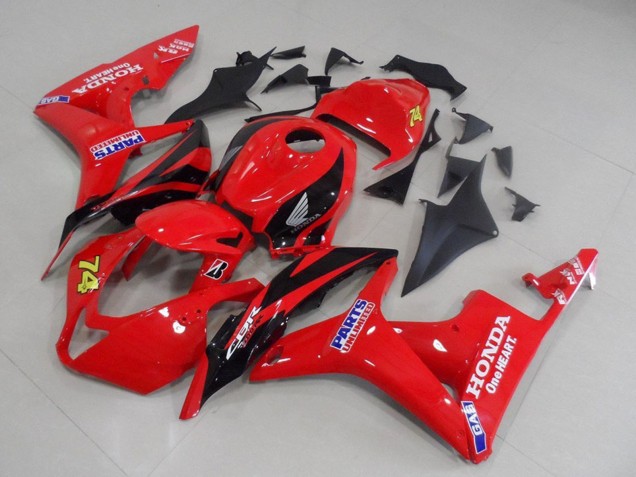Carene Moto Honda CBR600RR 2007-2008 - Rosso Nero Lucido Corsa Unlimited Parts 74