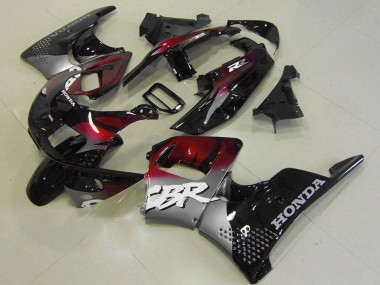 Carene Moto Honda CBR900RR 893 1996-1997 - Argento Rosso Bordeaux Nero Lucido