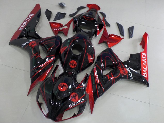 Carene Moto Honda CBR1000RR 2006-2007 - Rosso Nero Lucido Bacardi