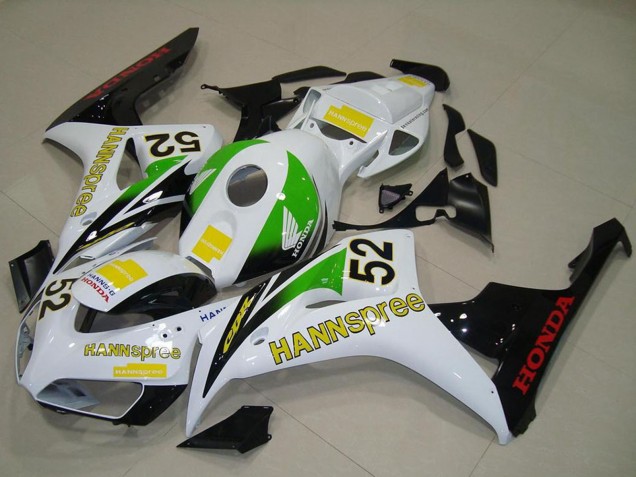 Carene Moto Honda CBR1000RR 2006-2007 - Bianco Verde Giallo Nero Lucido Hannspree 52